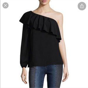 7 For All Mankind One-Shoulder Blouse